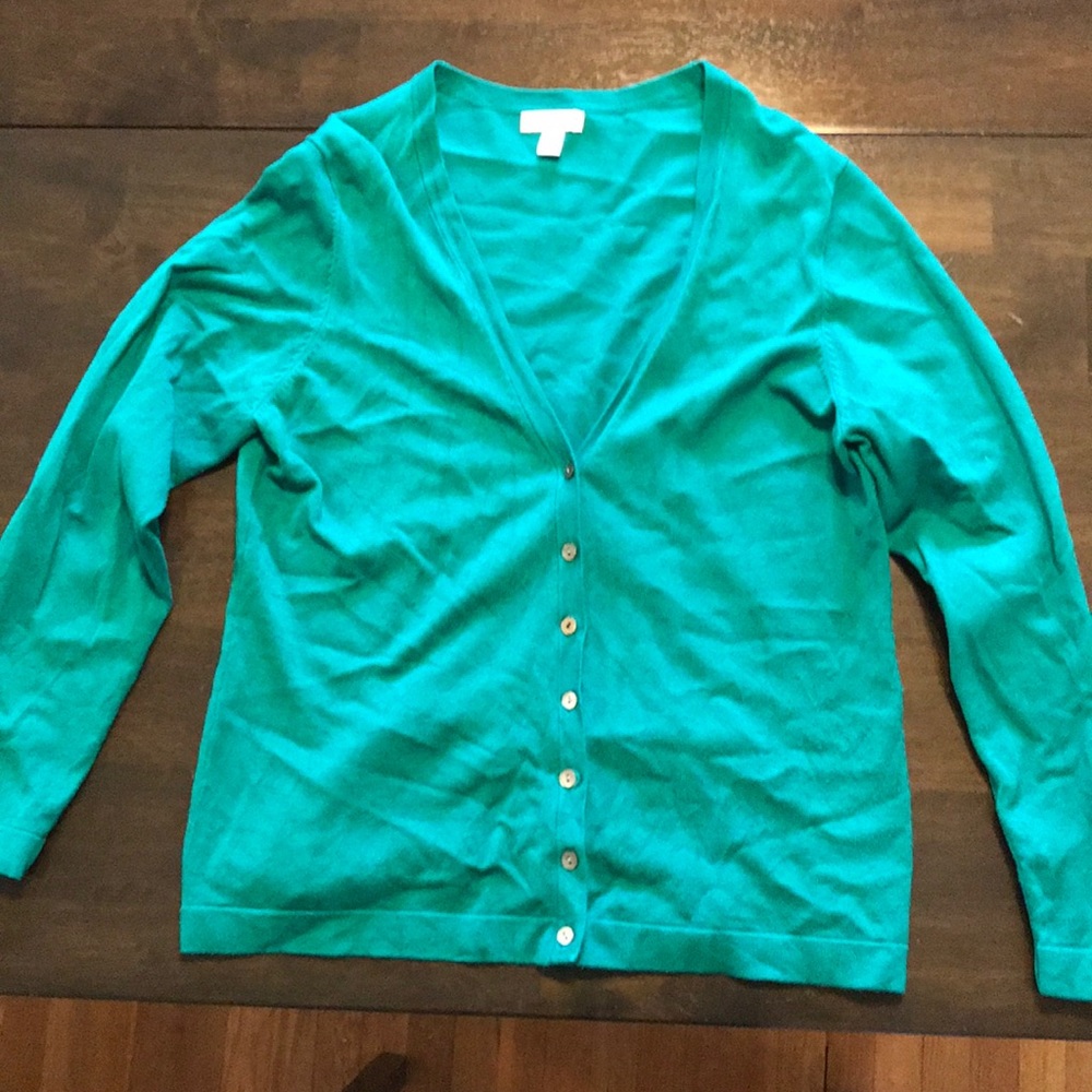 Kelly green V-neck Charter Club cardigan sweater